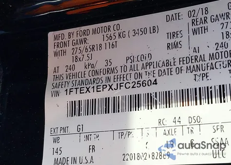 2018 Ford F150 Super Cab from USA, damaged, VIN 1FTEX1EPXJFC25604